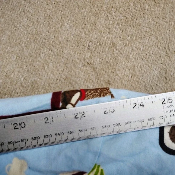 Nick & Nora Pajama Set Women S Blue Sock Monkey Flannel Cotton Button Up - Picture 8 of 15